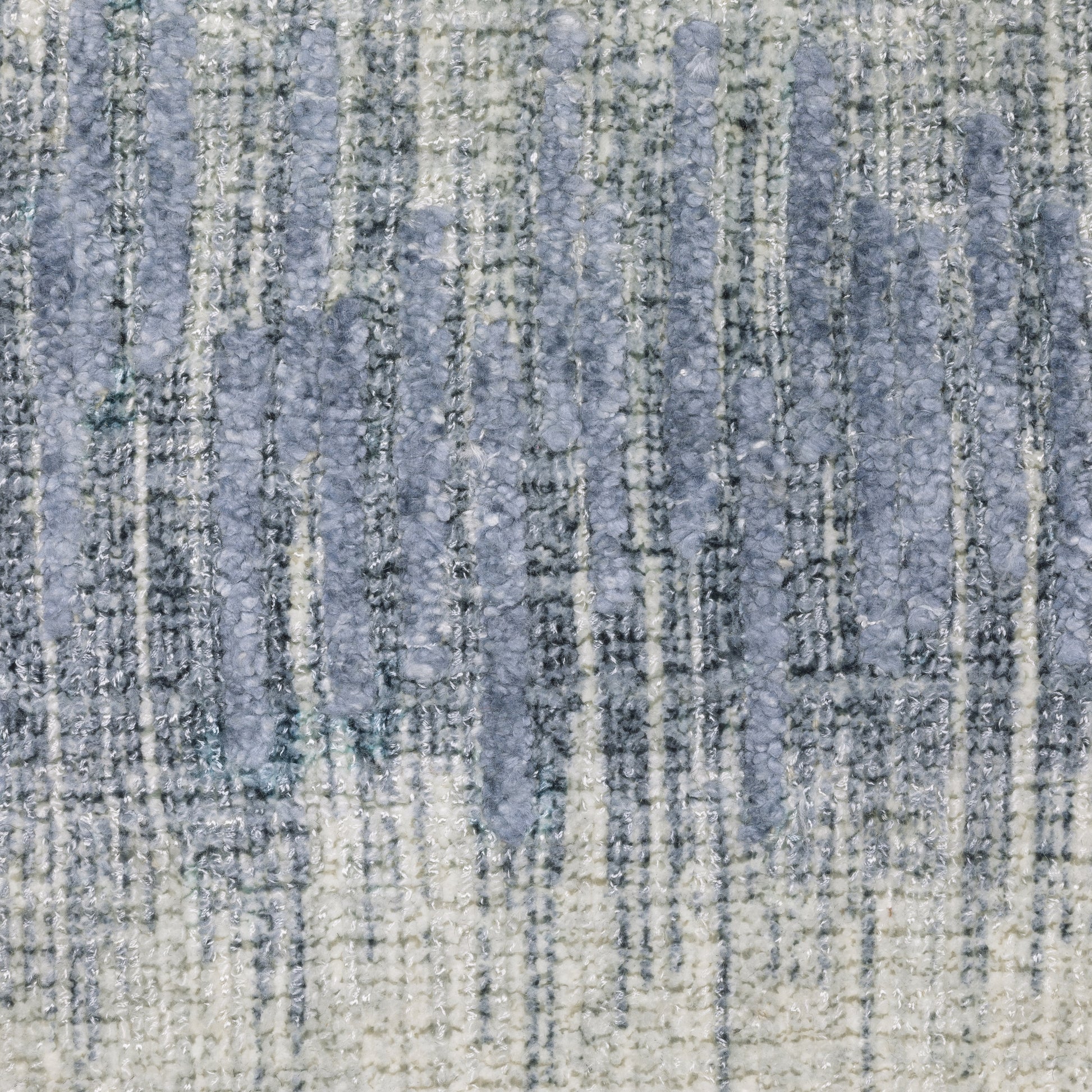 Clarke Stripe Blue/ Ivory Distressed Mixed Pile Rug