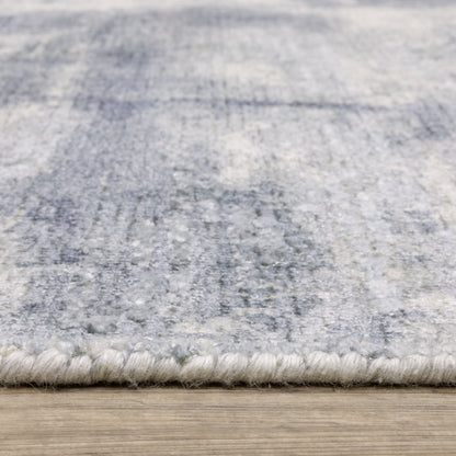 Clarke Abstract Blue/ Ivory Mixed Pile Rug