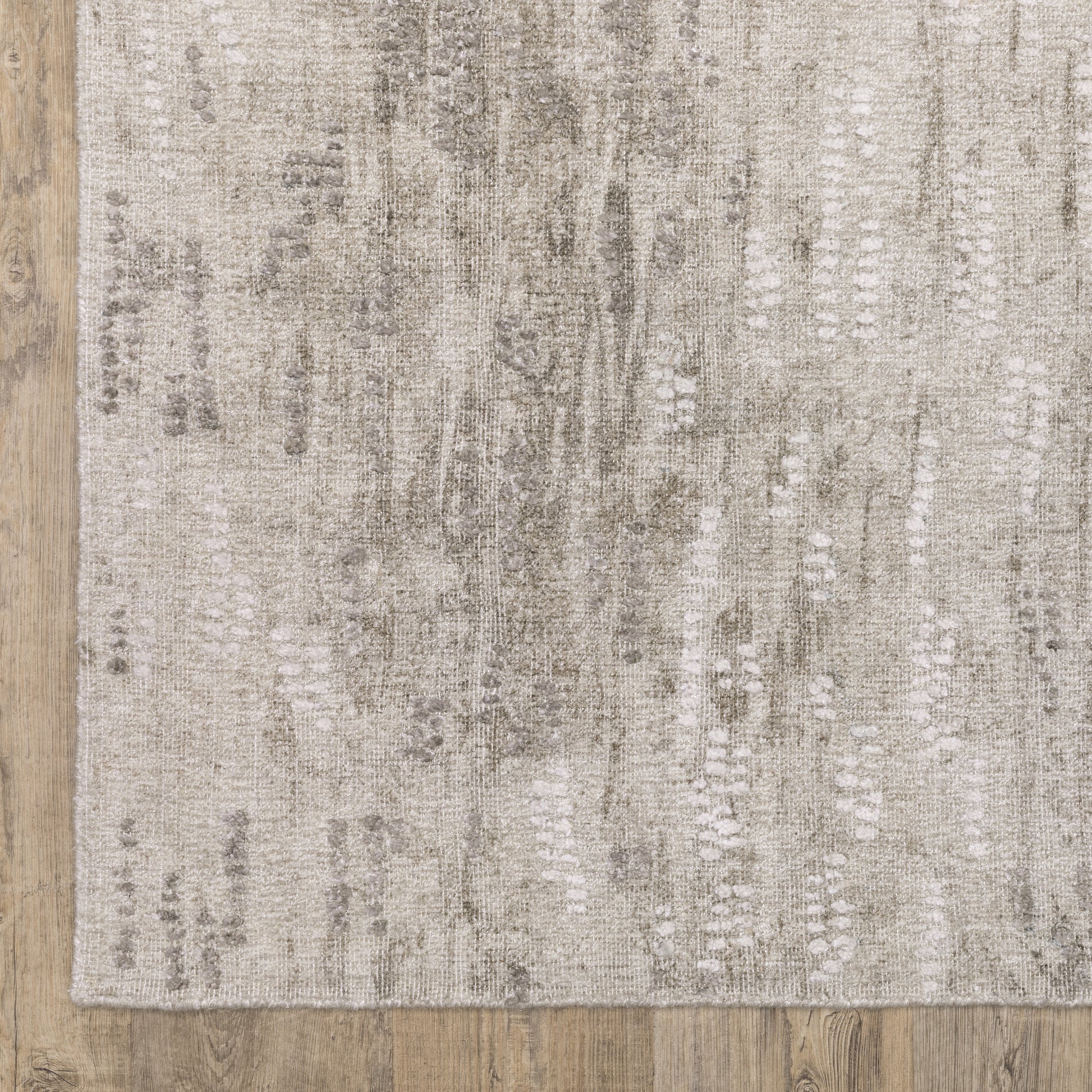 Clarke Distressed Beige/ Brown Abstract Mixed Pile Rug