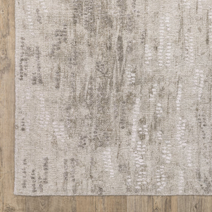 Clarke Distressed Beige/ Brown Abstract Mixed Pile Rug
