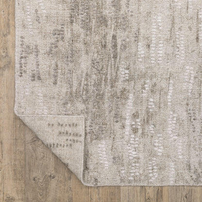 Clarke Distressed Beige/ Brown Abstract Mixed Pile Rug