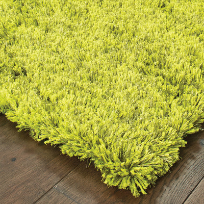 Cosmo Shag Green/ Green Abstract Cut Pile Rug