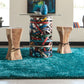 Cosmo 81104 Teal Shag Rug