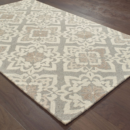 Craft Lattice Grey/ Sand Loop Pile Rug