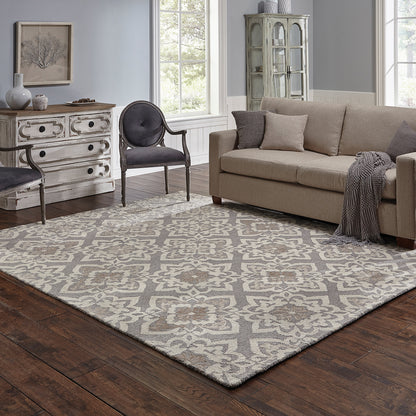 Craft Lattice Grey/ Sand Loop Pile Rug