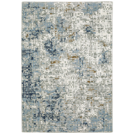 Easton 011E3 Blue Abstract Rug