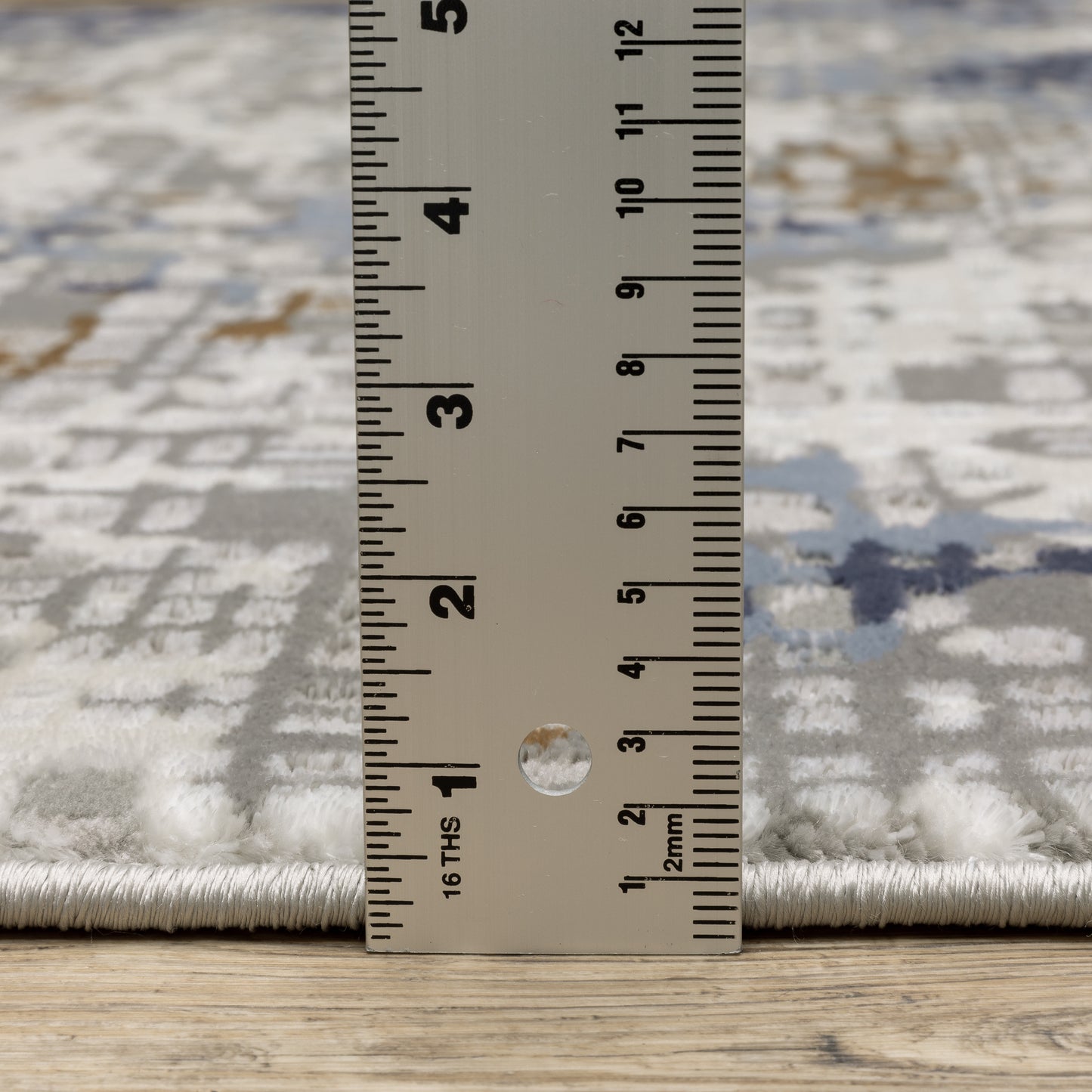 Easton Abstract Blue/ Ivory Cut Pile Rug
