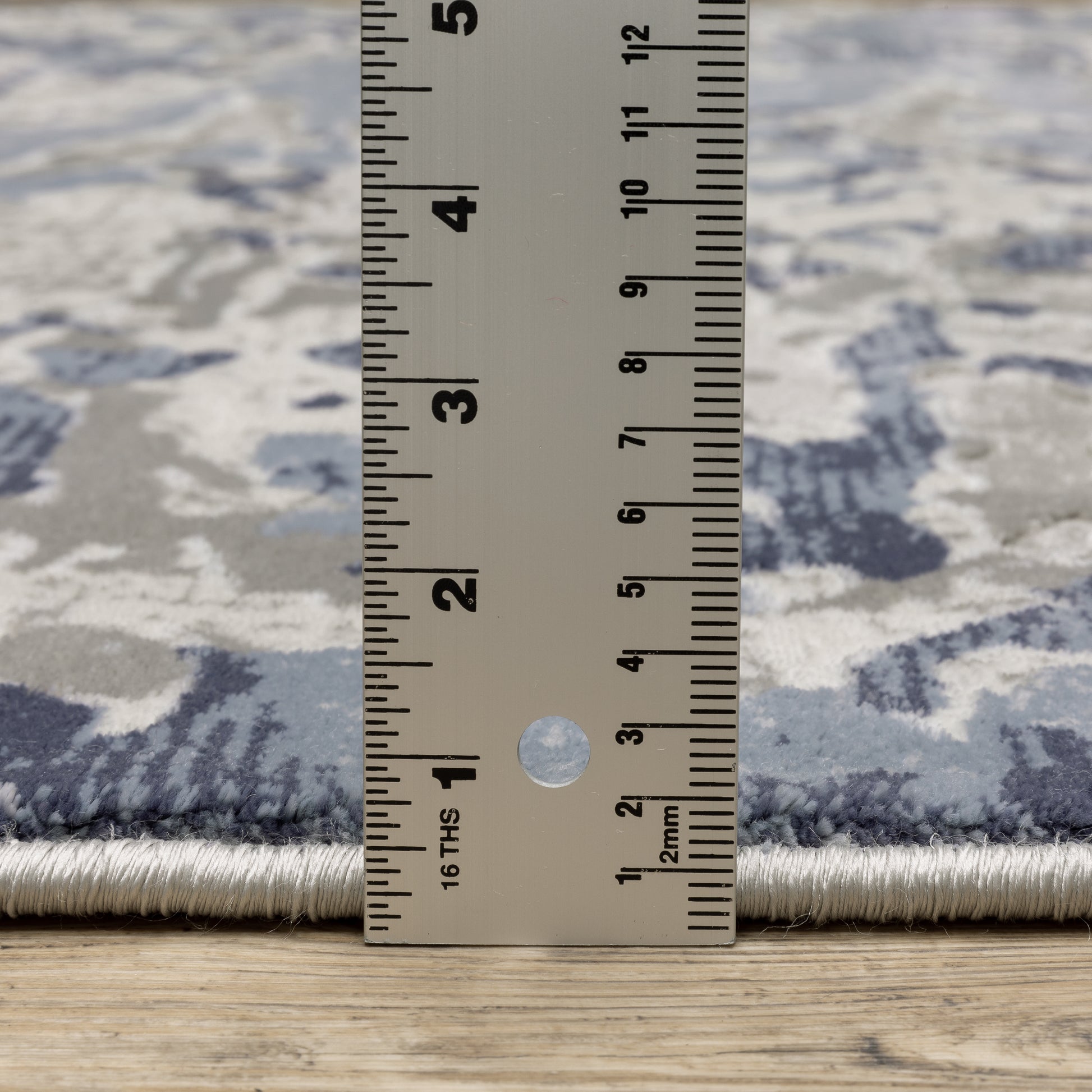 Easton Abstract Grey/ Blue Cut Pile Rug