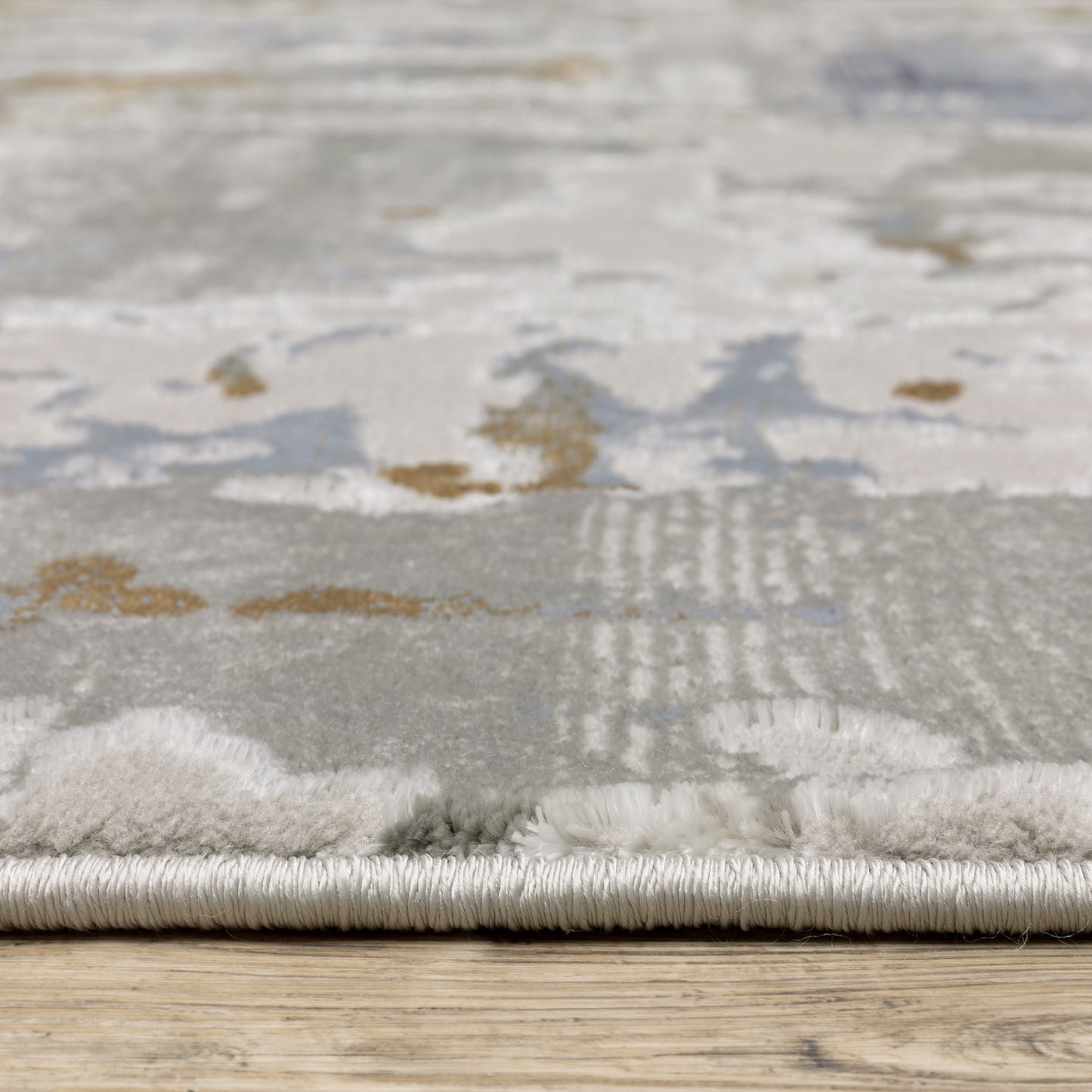 Easton Abstract Grey/ Blue Cut Pile Rug