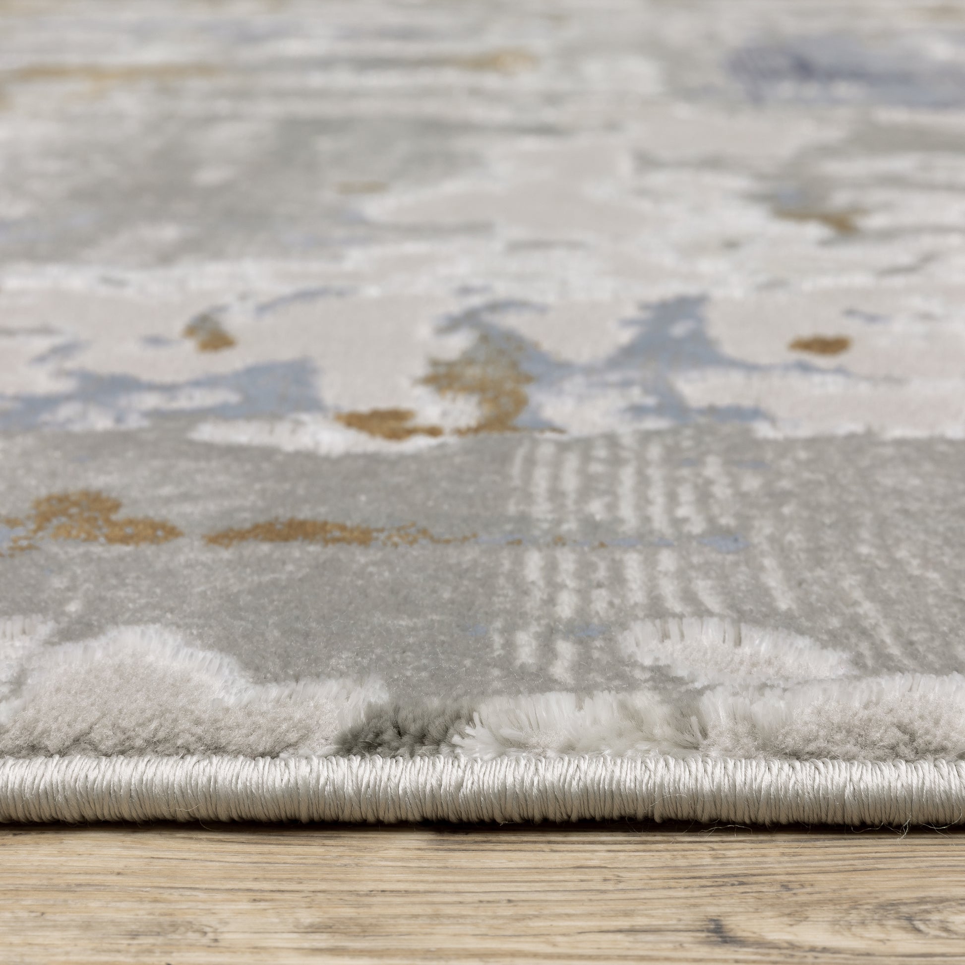 Easton Abstract Grey/ Blue Cut Pile Rug