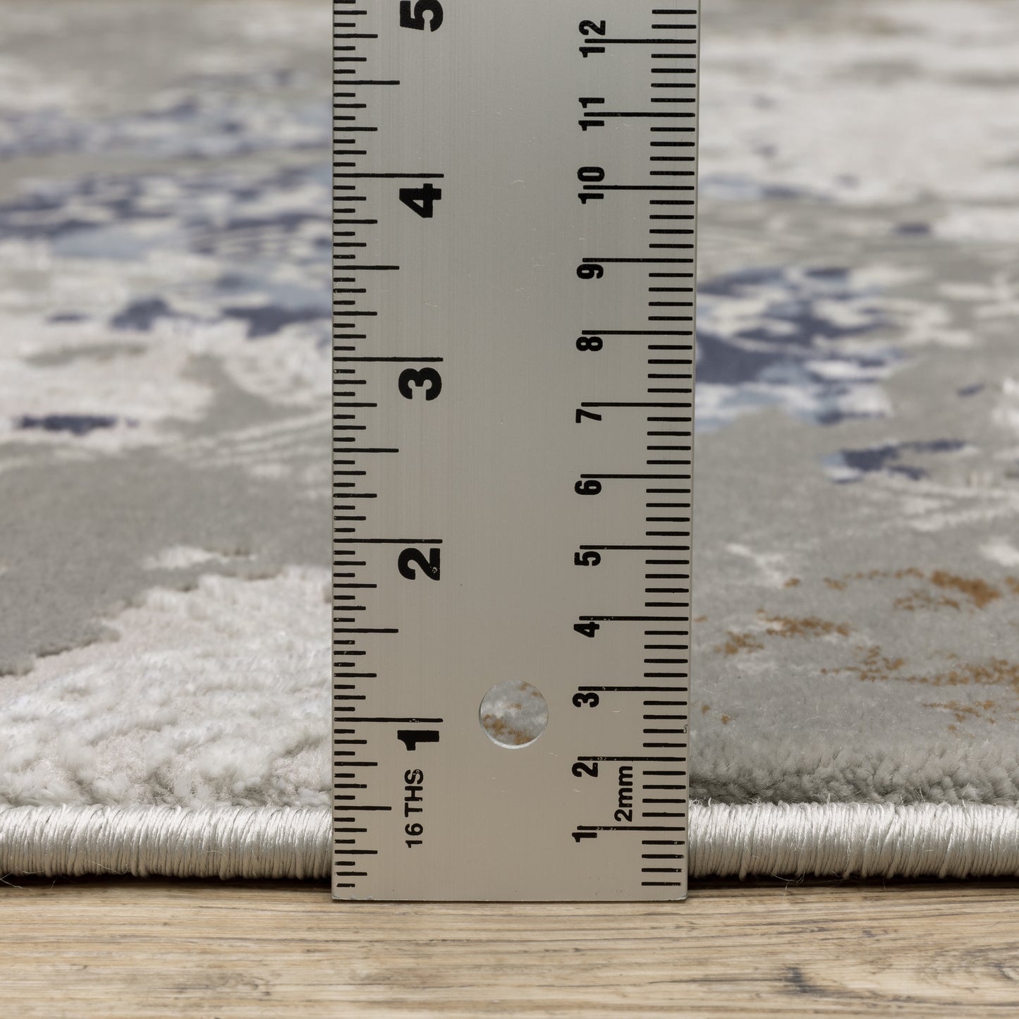 Easton Distressed Grey/ Blue Oriental Cut Pile Rug