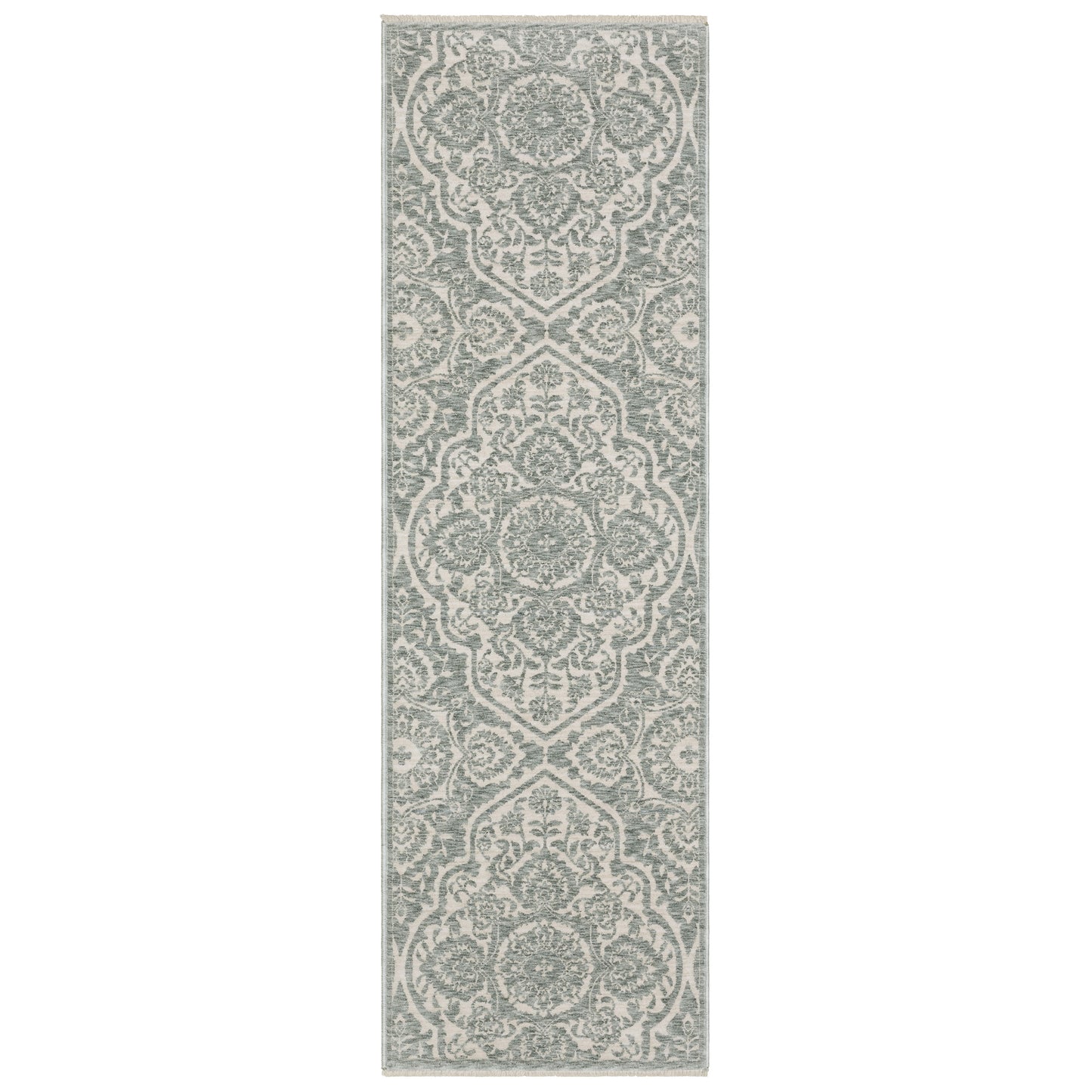 Echo Ech02 Green/ Ivory Medallion Floral Rug