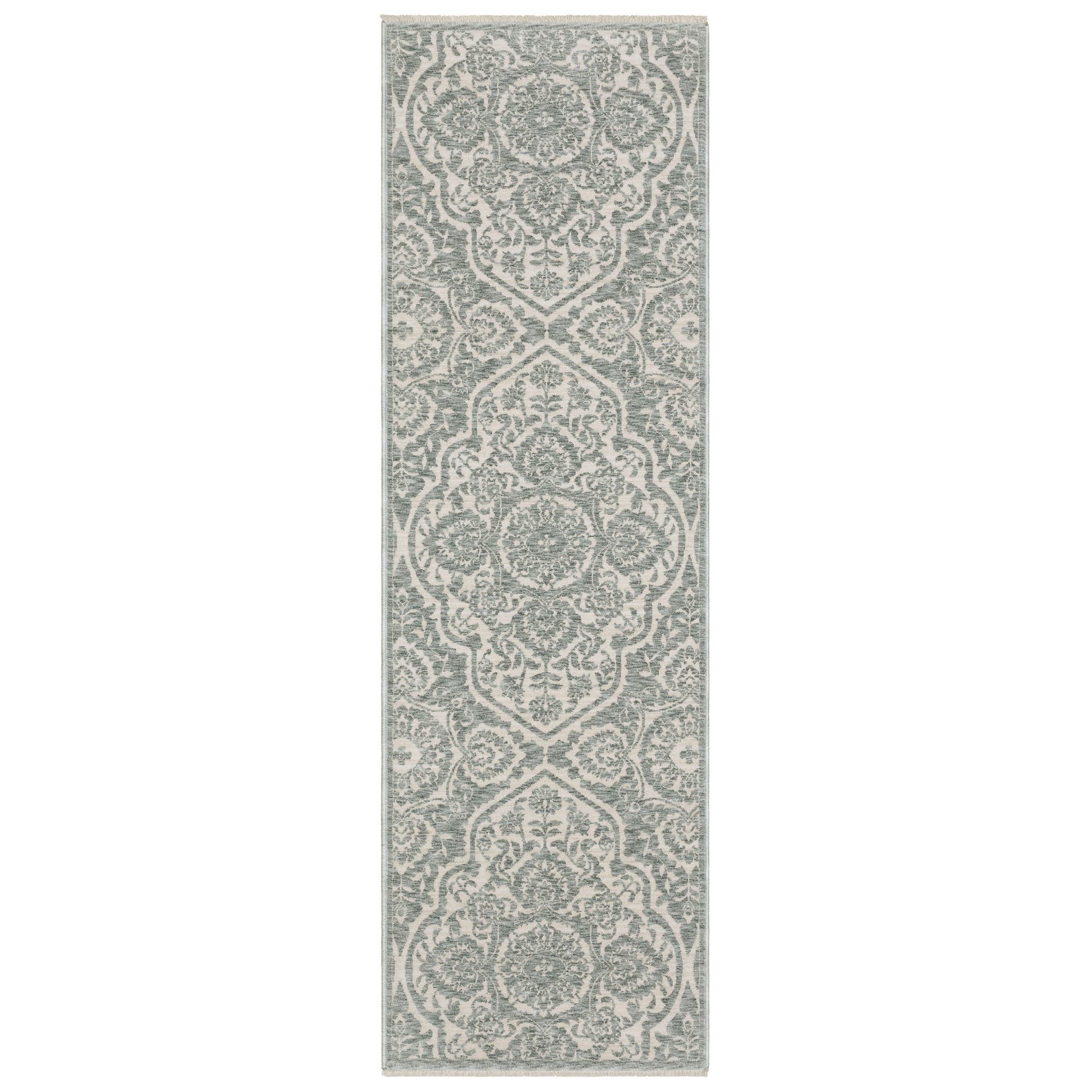 Echo Ech02 Green/ Ivory Medallion Floral Rug