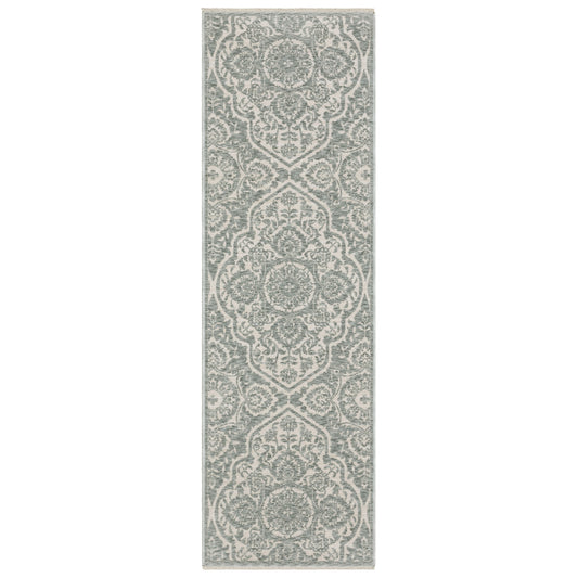 Echo Ech02 Green/ Ivory Medallion Floral Rug