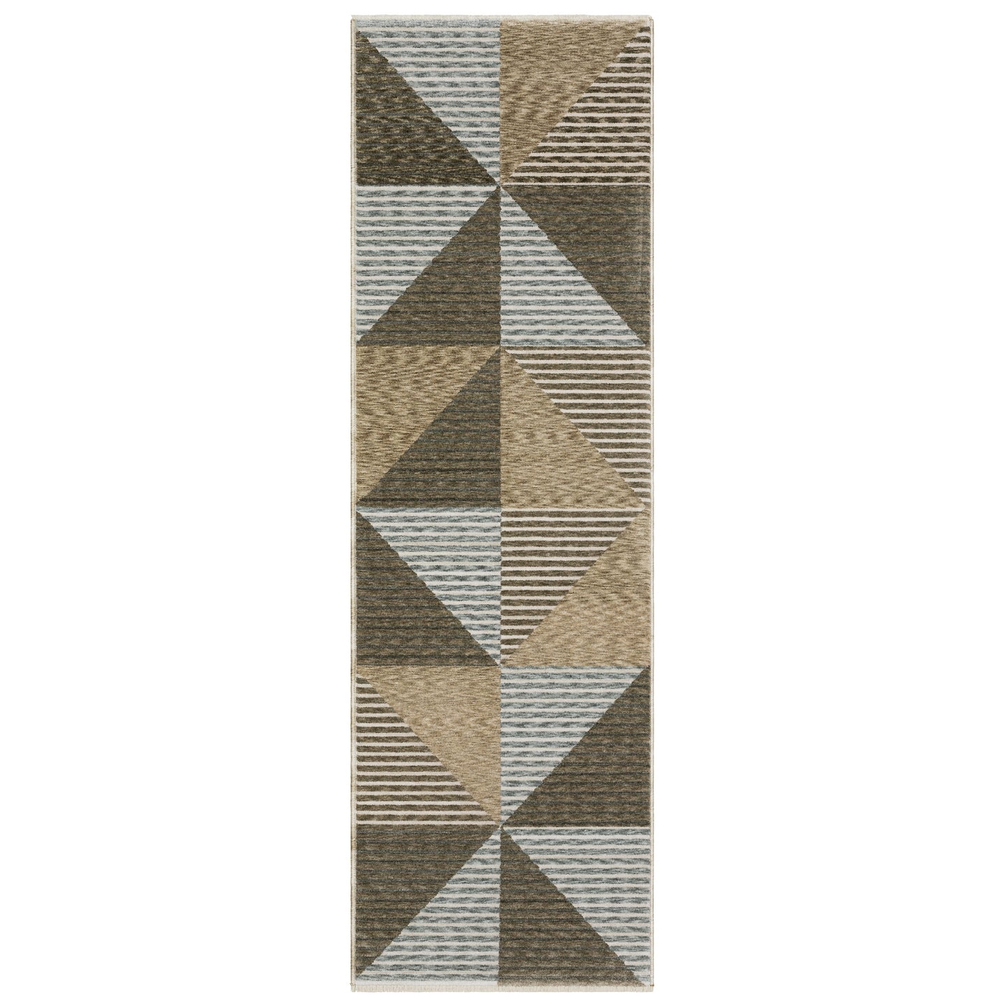Echo Ech04 Beige/ Grey Stripe Geometric Rug