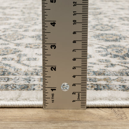 Echo Floral Ivory/ Blue Cut Pile Rug