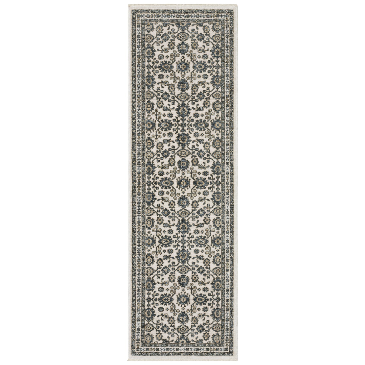 Echo Ech06 Ivory/ Blue Floral Rug