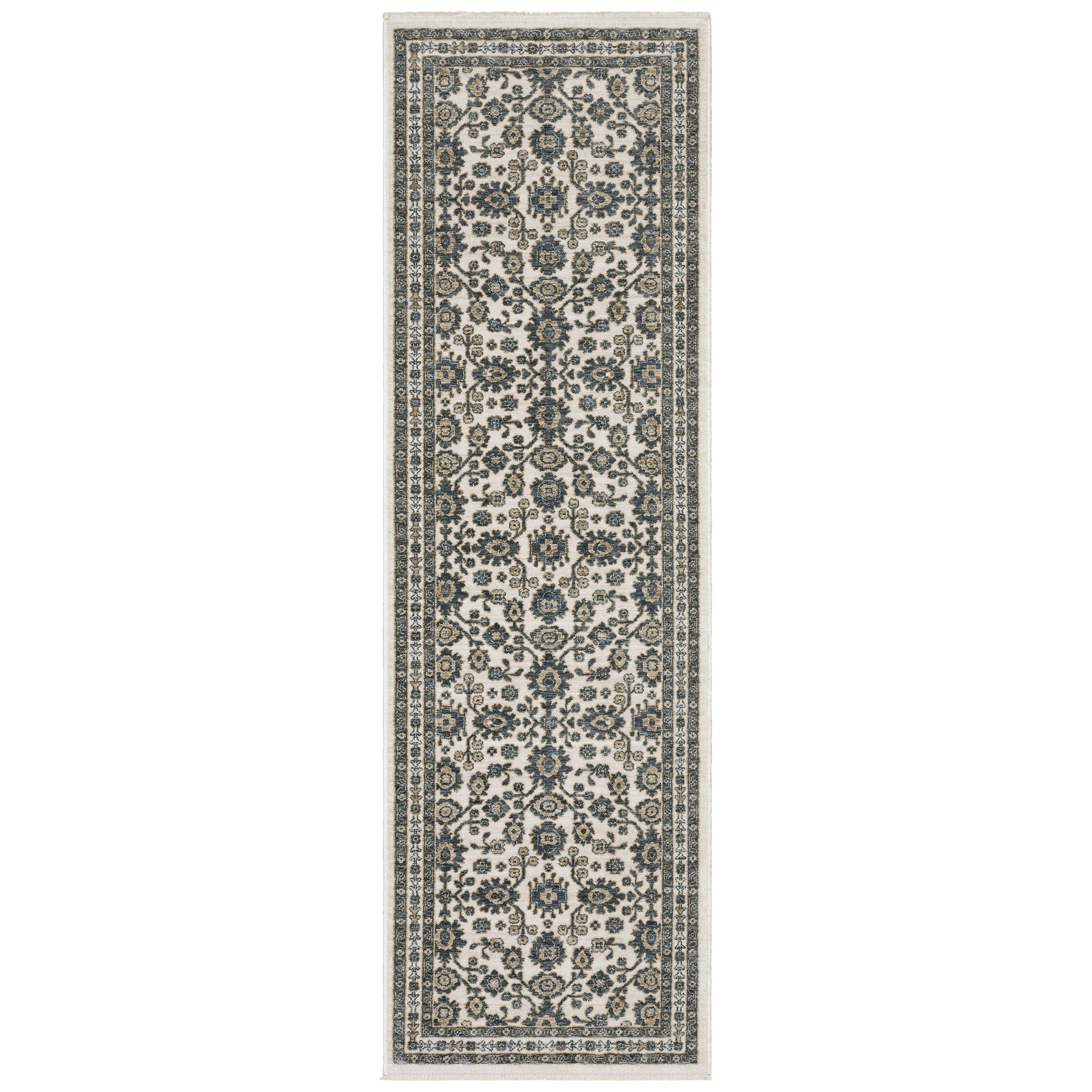 Echo Ech06 Ivory/ Blue Floral Rug