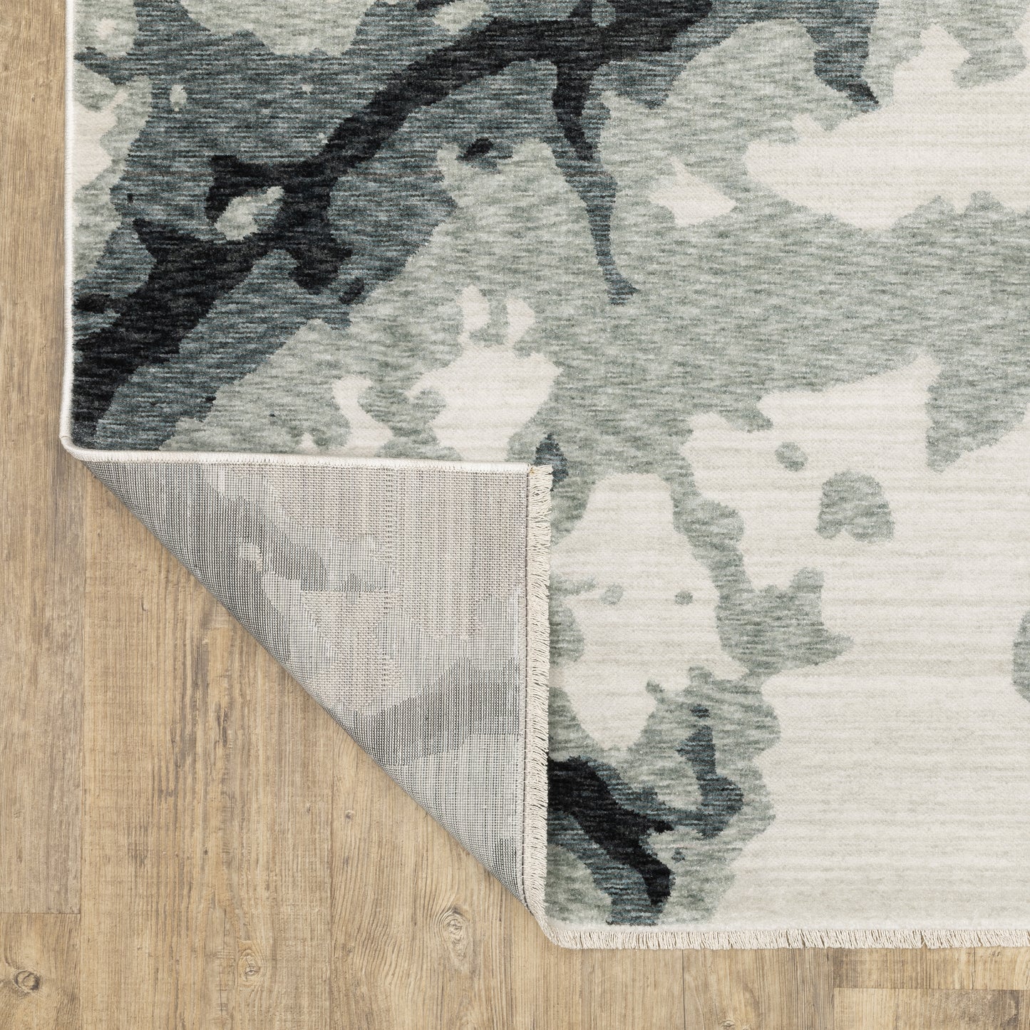 Echo Abstract Blue/ Ivory Cut Pile Rug