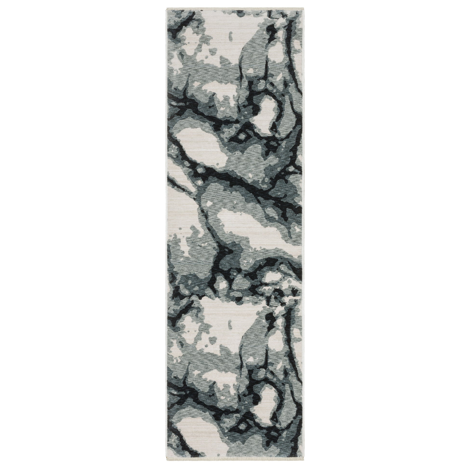 Echo Ech08 Blue/ Ivory Abstract Rug