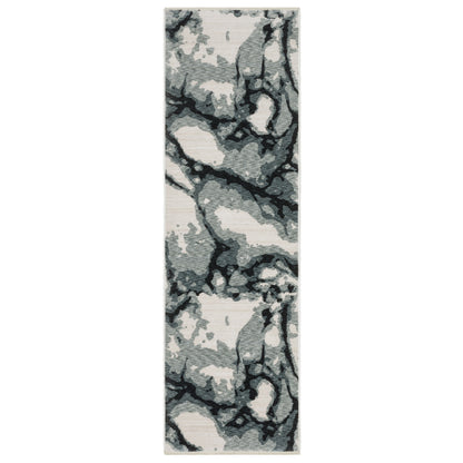 Echo Ech08 Blue/ Ivory Abstract Rug