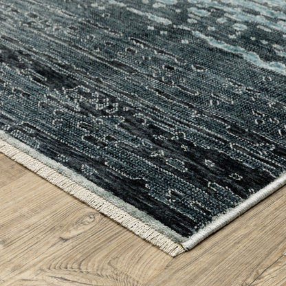 Echo Ombre Blue/ Beige Stripe Cut Pile Rug