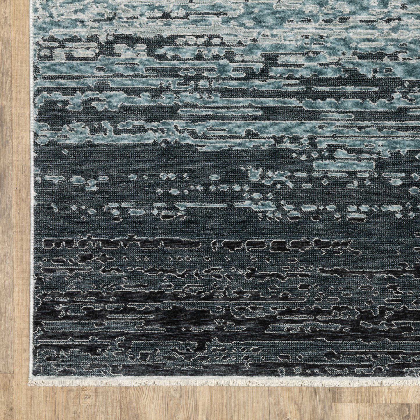 Echo Ombre Blue/ Beige Stripe Cut Pile Rug