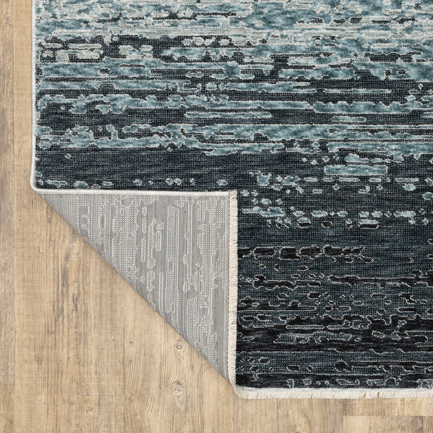 Echo Ombre Blue/ Beige Stripe Cut Pile Rug