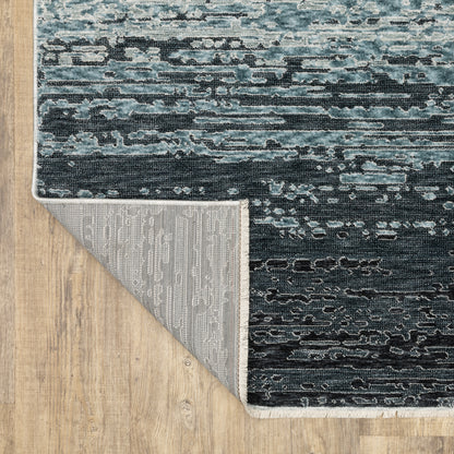 Echo Ombre Blue/ Beige Stripe Cut Pile Rug