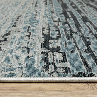 Echo Ombre Blue/ Beige Stripe Cut Pile Rug