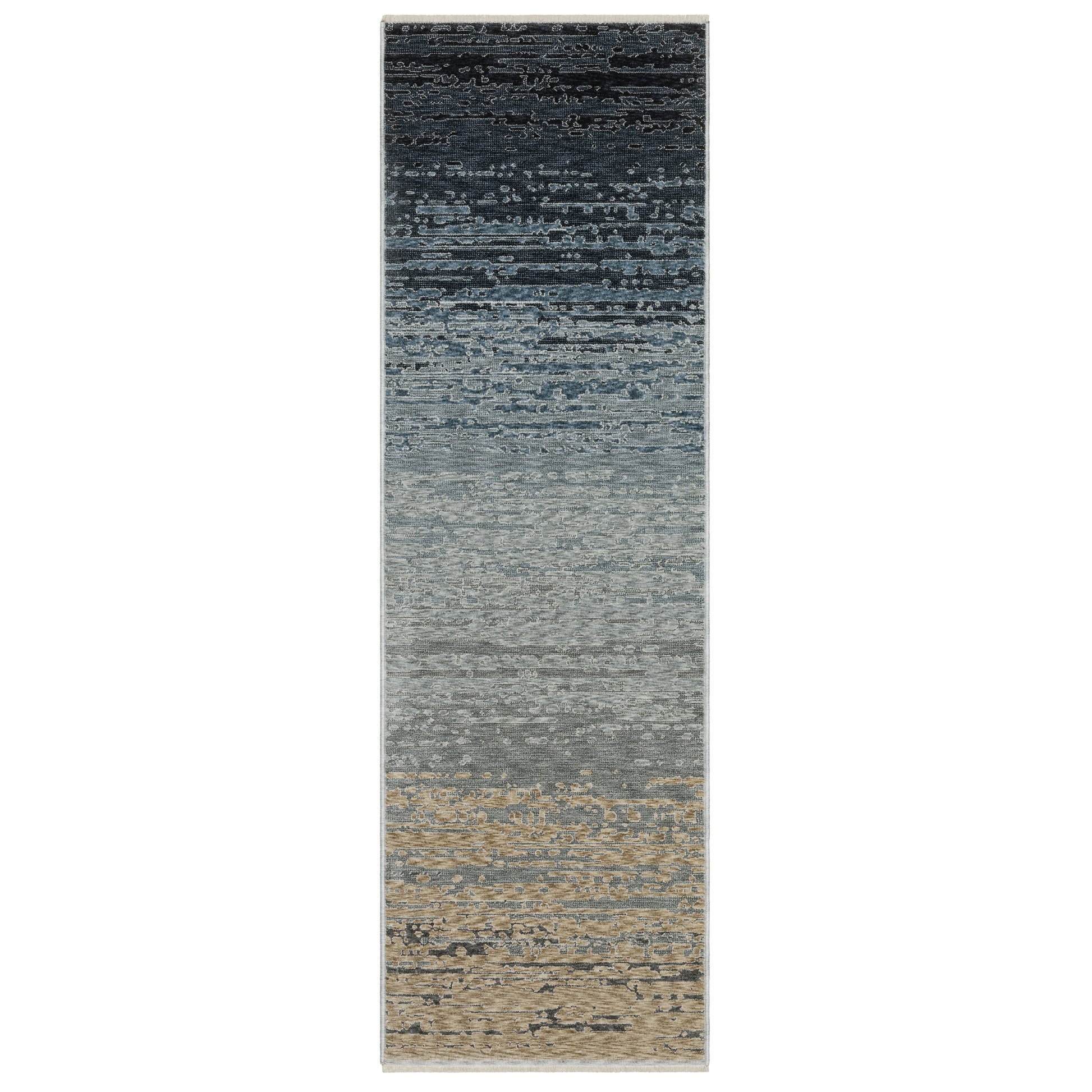 Echo Ech09 Blue/ Beige Ombre Stripe Rug