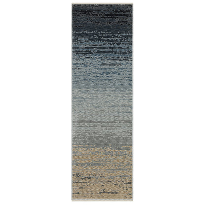 Echo Ech09 Blue/ Beige Ombre Stripe Rug