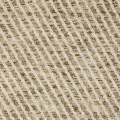 Echo Solid Beige/ Beige Stripe Cut Pile Rug