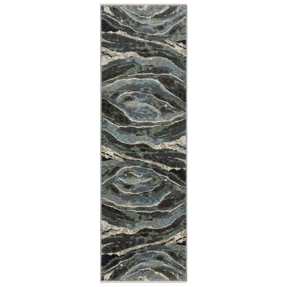 Echo Ech12 Blue/ Green Abstract Rug
