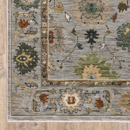 Eliana Oriental Blue/ Multi Floral Cut Pile Rug