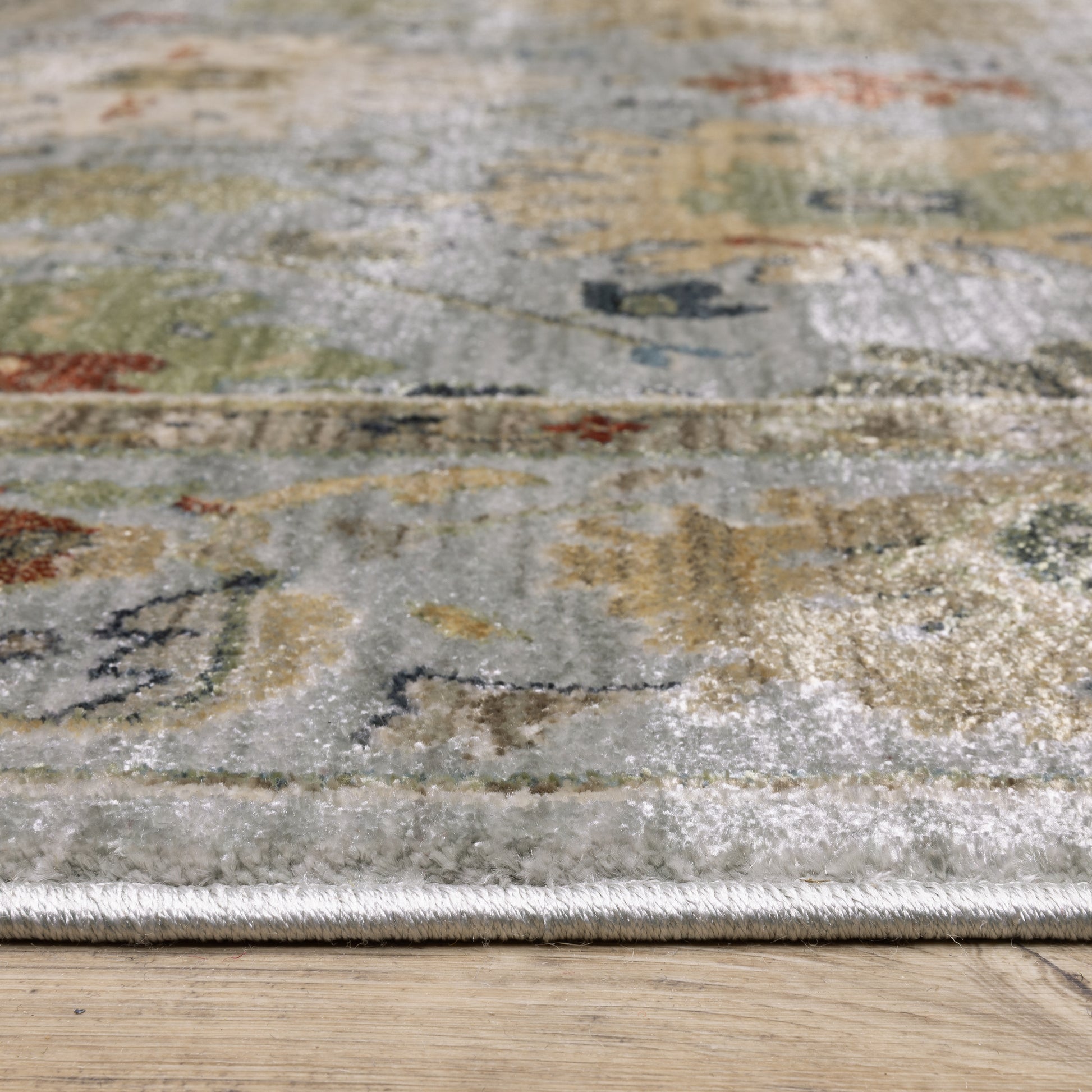 Eliana Oriental Blue/ Multi Floral Cut Pile Rug