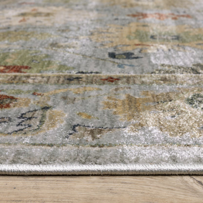 Eliana Oriental Blue/ Multi Floral Cut Pile Rug