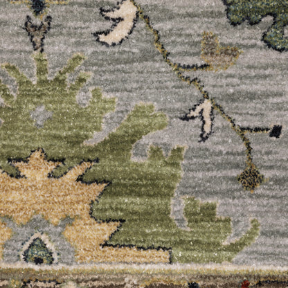 Eliana Oriental Blue/ Multi Floral Cut Pile Rug