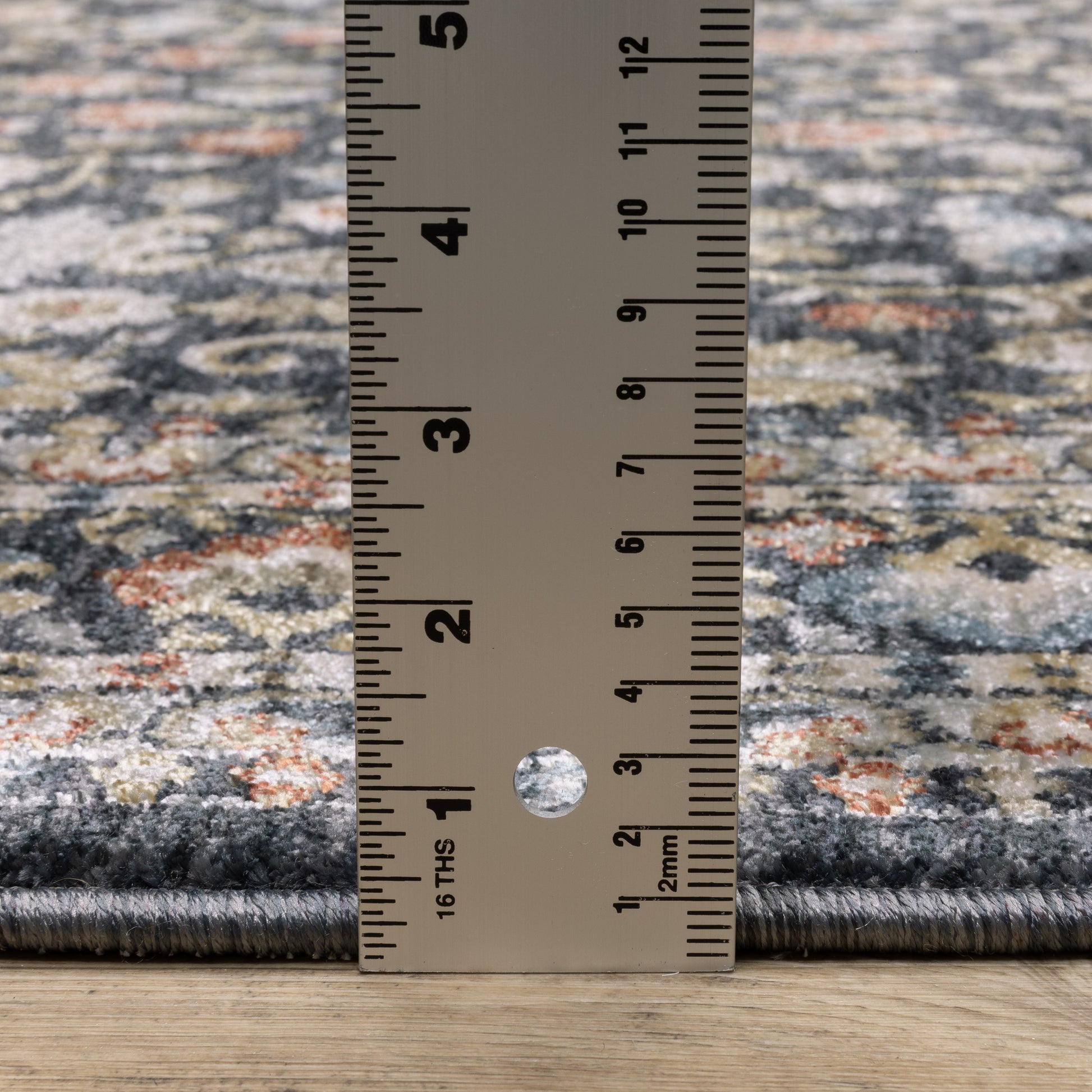 Eliana Border Blue/ Multi Floral Cut Pile Rug