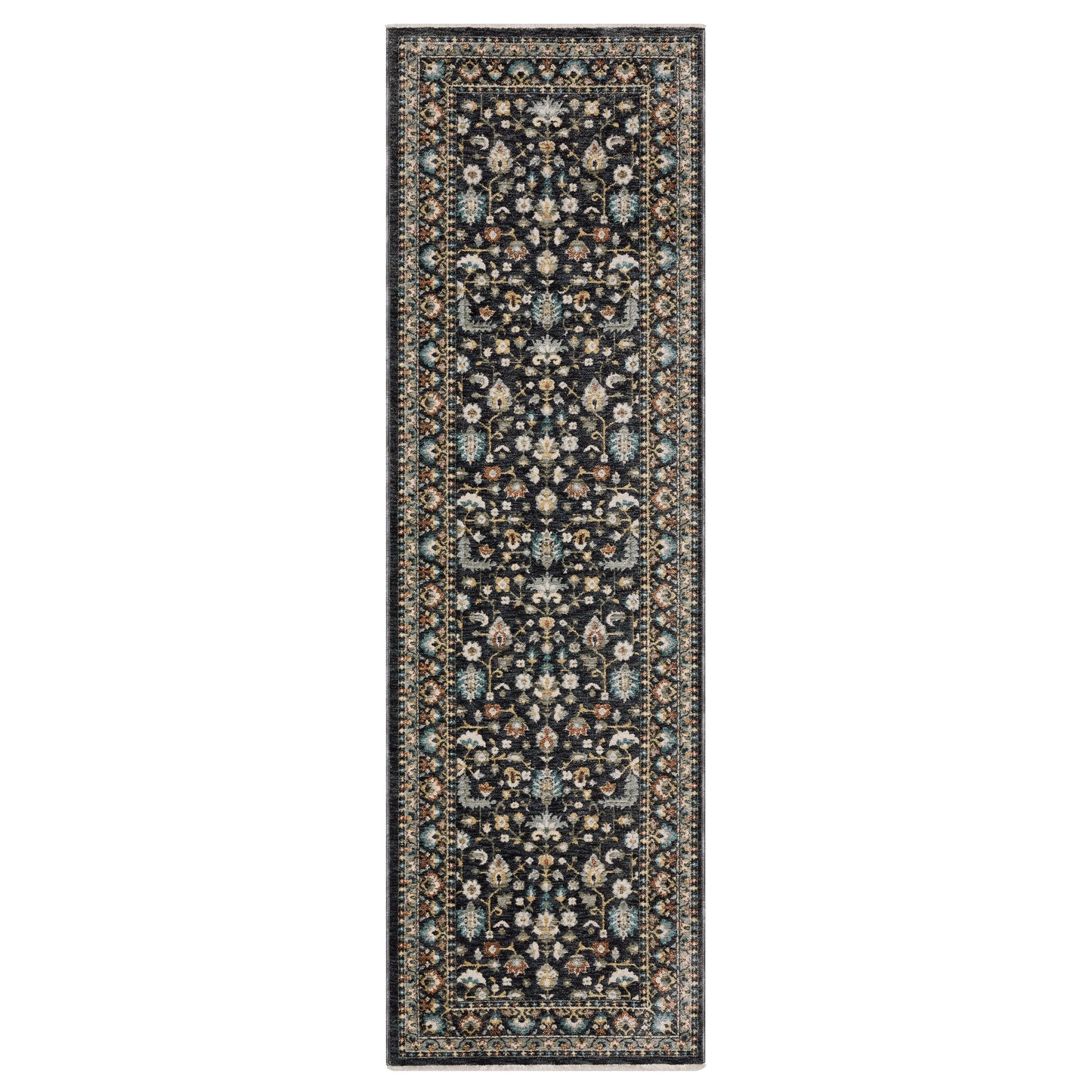 Eliana Eli04 Blue/ Multi Border Floral Rug