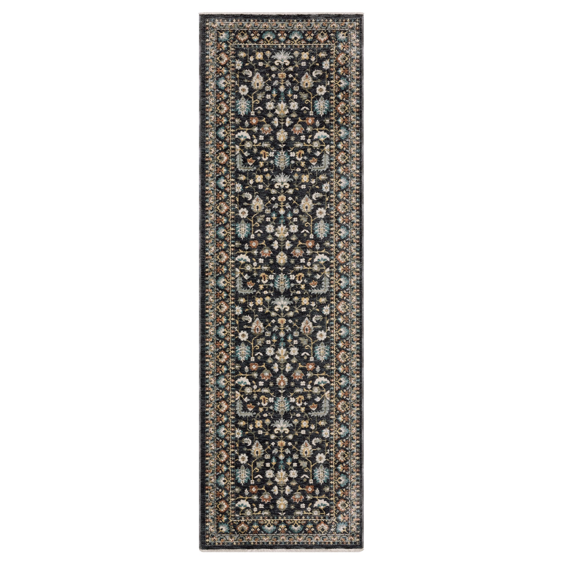 Eliana Eli04 Blue/ Multi Border Floral Rug