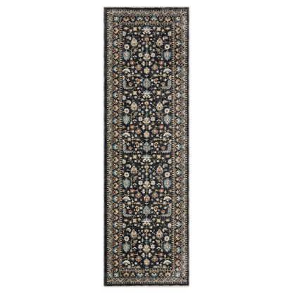 Eliana Eli04 Blue/ Multi Border Floral Rug