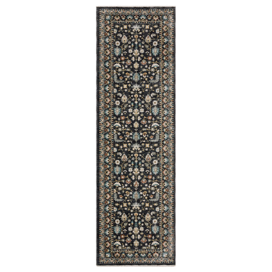 Eliana Eli04 Blue/ Multi Border Floral Rug