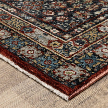 Eliana Medallion Red/ Multi Distressed Cut Pile Rug
