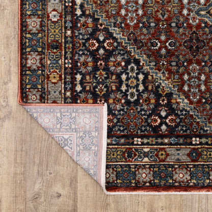 Eliana Medallion Red/ Multi Distressed Cut Pile Rug