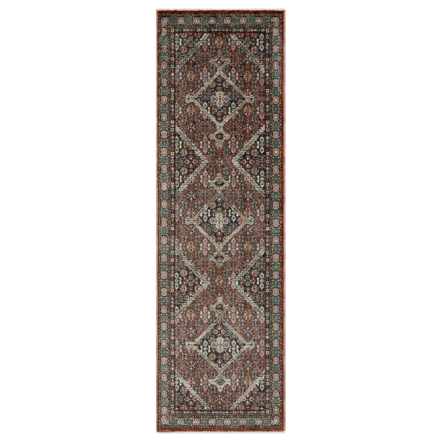 Eliana Eli06 Red/ Multi Medallion Distressed Rug