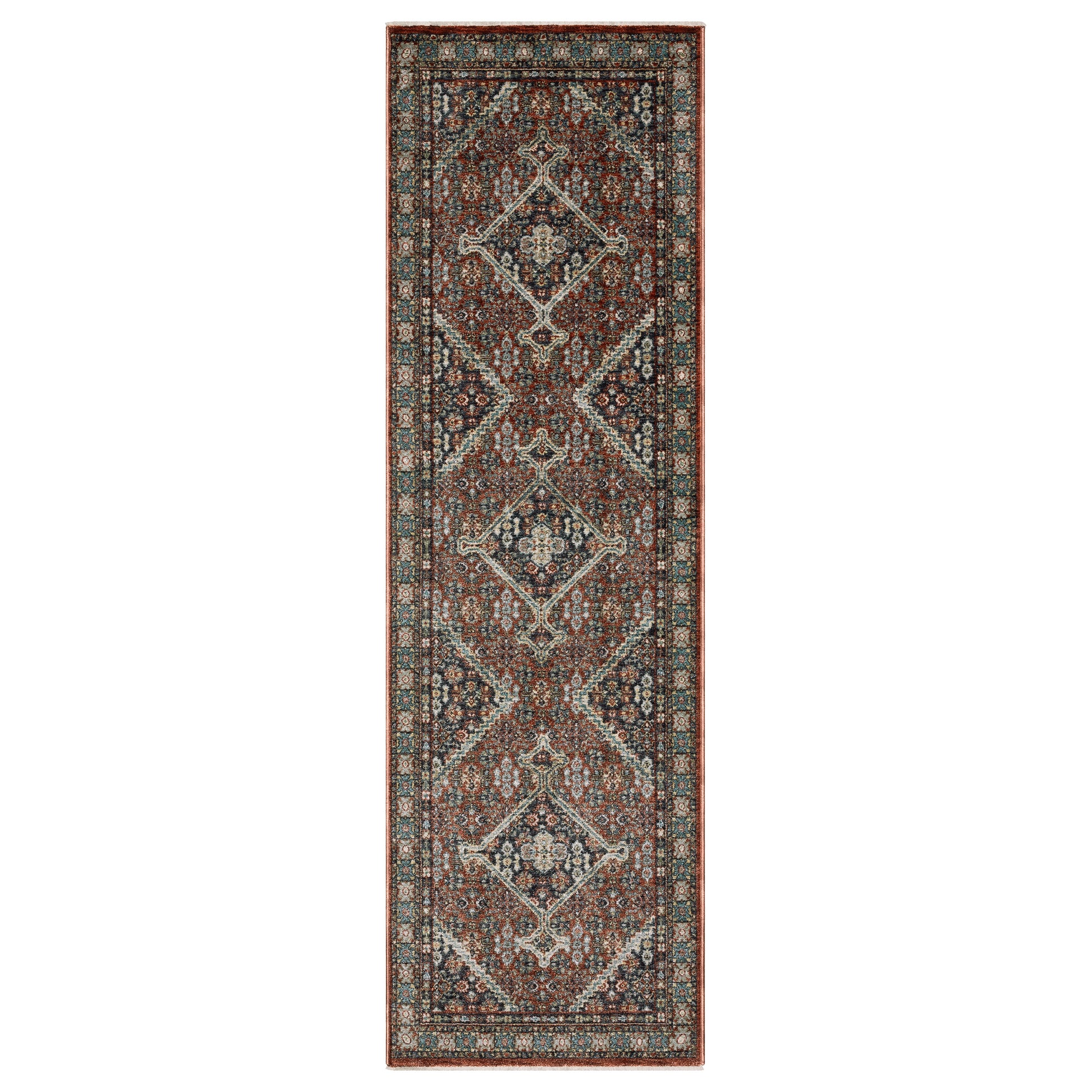 Eliana Eli06 Red/ Multi Medallion Distressed Rug