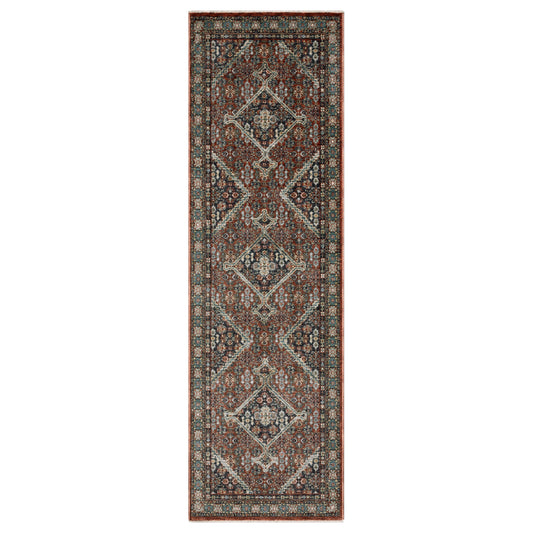 Eliana Eli06 Red/ Multi Medallion Distressed Rug