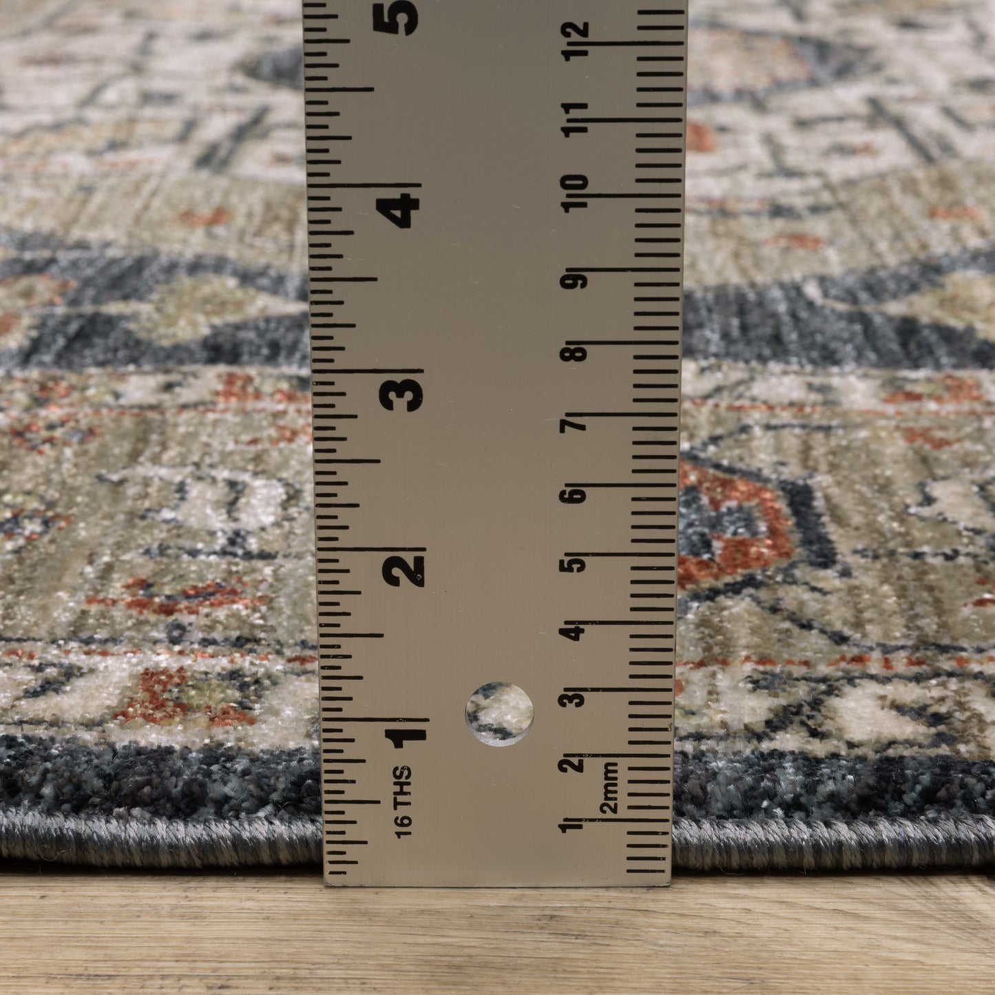 Eliana Medallion Brown/ Blue Distressed Cut Pile Rug
