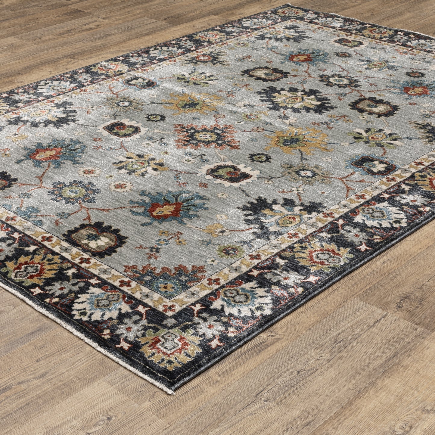 Eliana Floral Blue/ Multi Cut Pile Rug